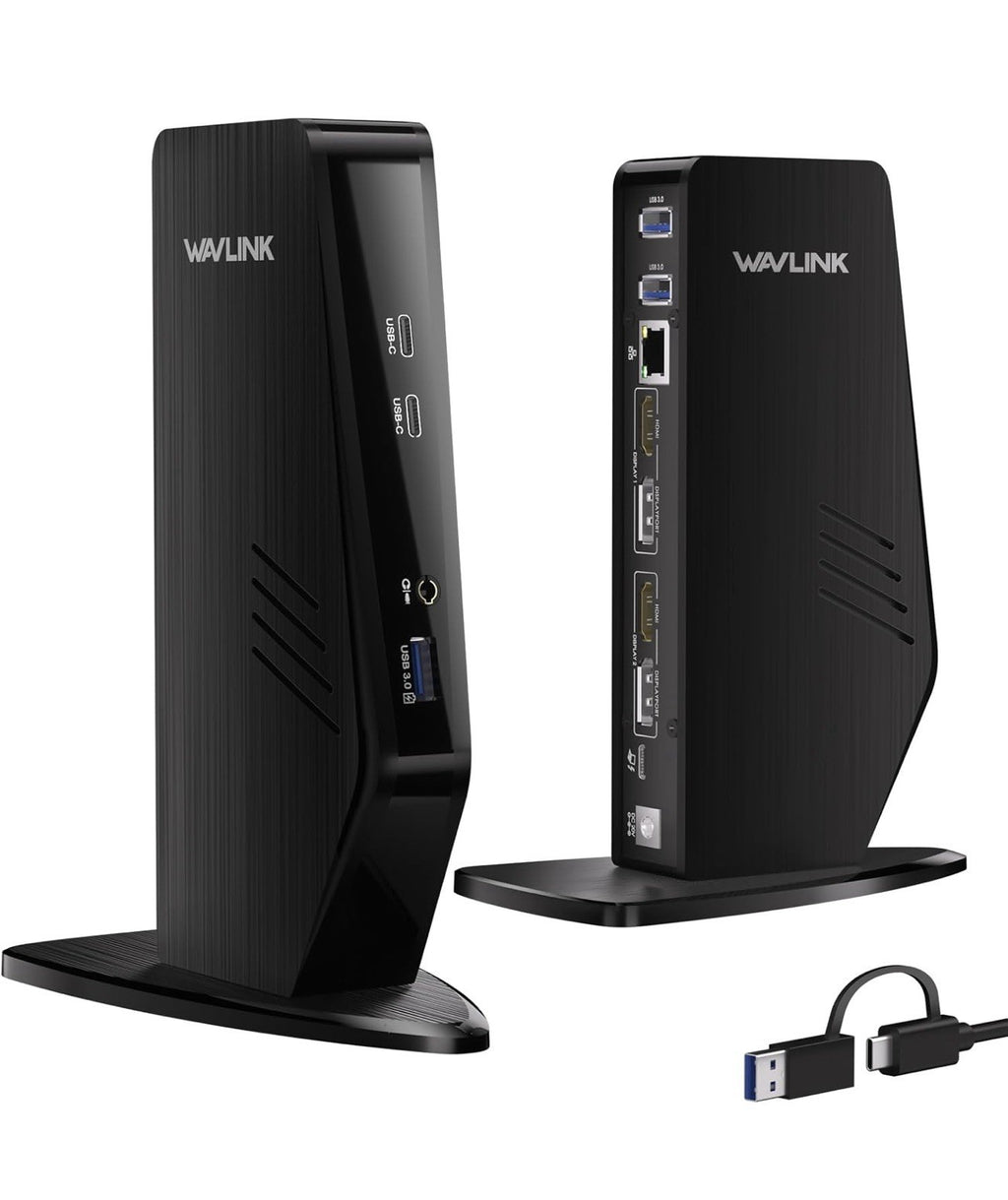WAVLINK USB C Docking Station Dual Monitor, Dual 5K/4K@60Hz
