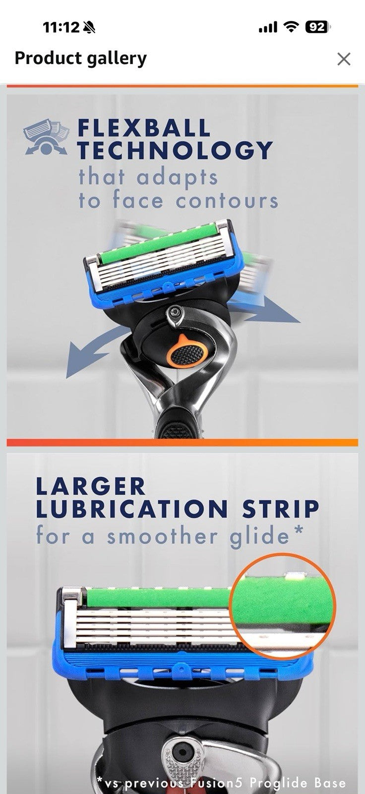 Gillette Fusion5 ProGlide Razor Refills for Men, 5 Razor Cartridges