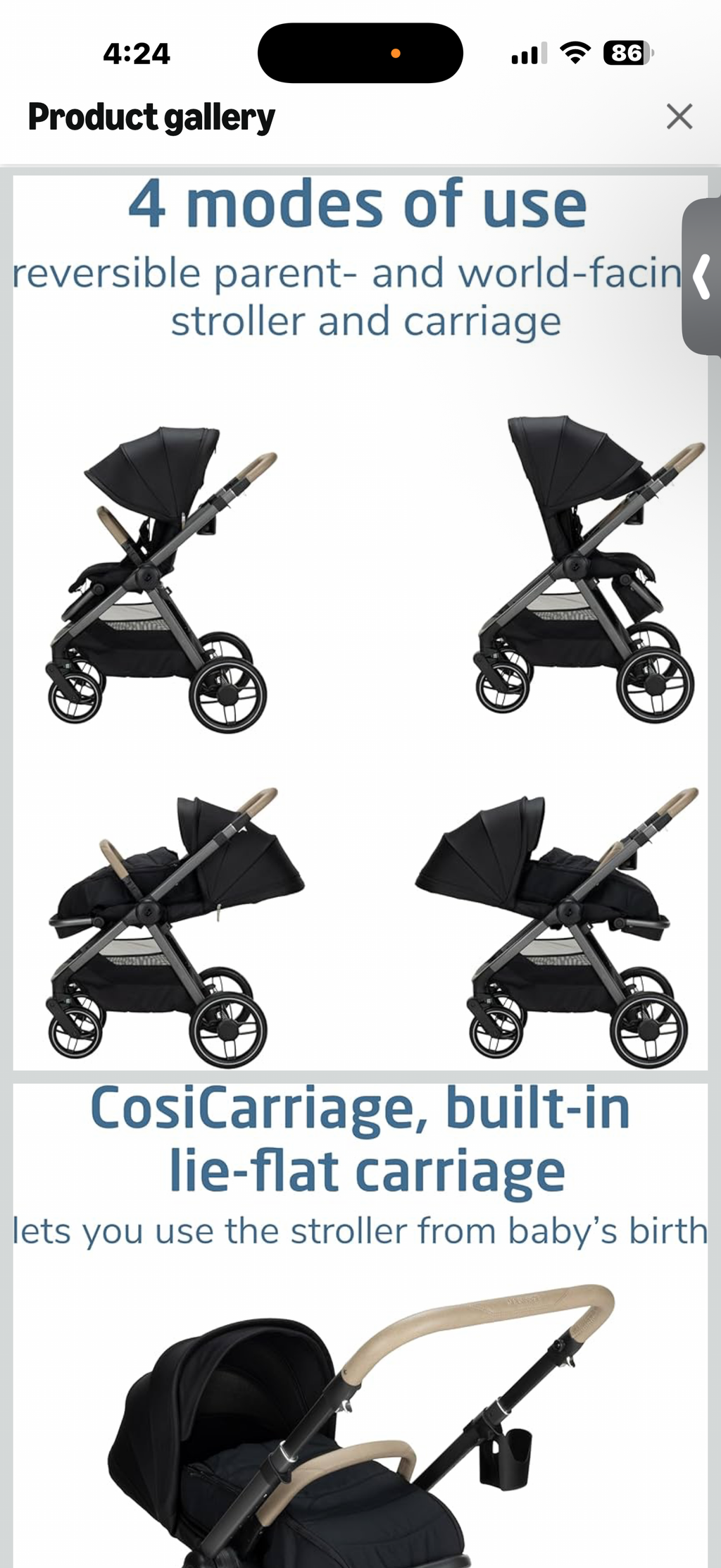 Maxi-Cosi Oxford Modular Stroller, Caspian Caviar

MAXI-COSI OXFORD MODULAR STROLLER With its tailored style, this luxury stroller adapts to the changing needs of your family, with 4 modes of use and an extra-roomy seat that fits a child up to 55 lbs. and