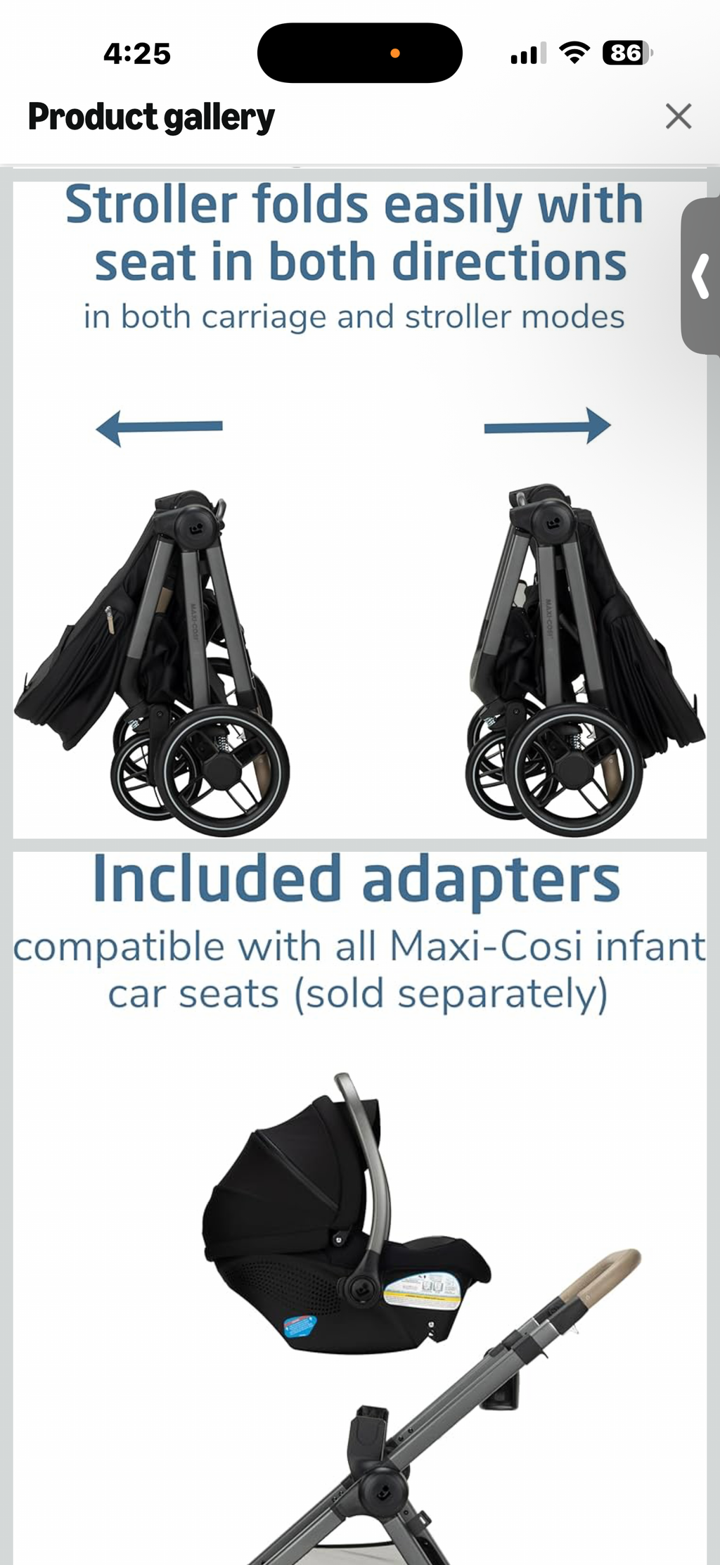 Maxi-Cosi Oxford Modular Stroller, Caspian Caviar

MAXI-COSI OXFORD MODULAR STROLLER With its tailored style, this luxury stroller adapts to the changing needs of your family, with 4 modes of use and an extra-roomy seat that fits a child up to 55 lbs. and