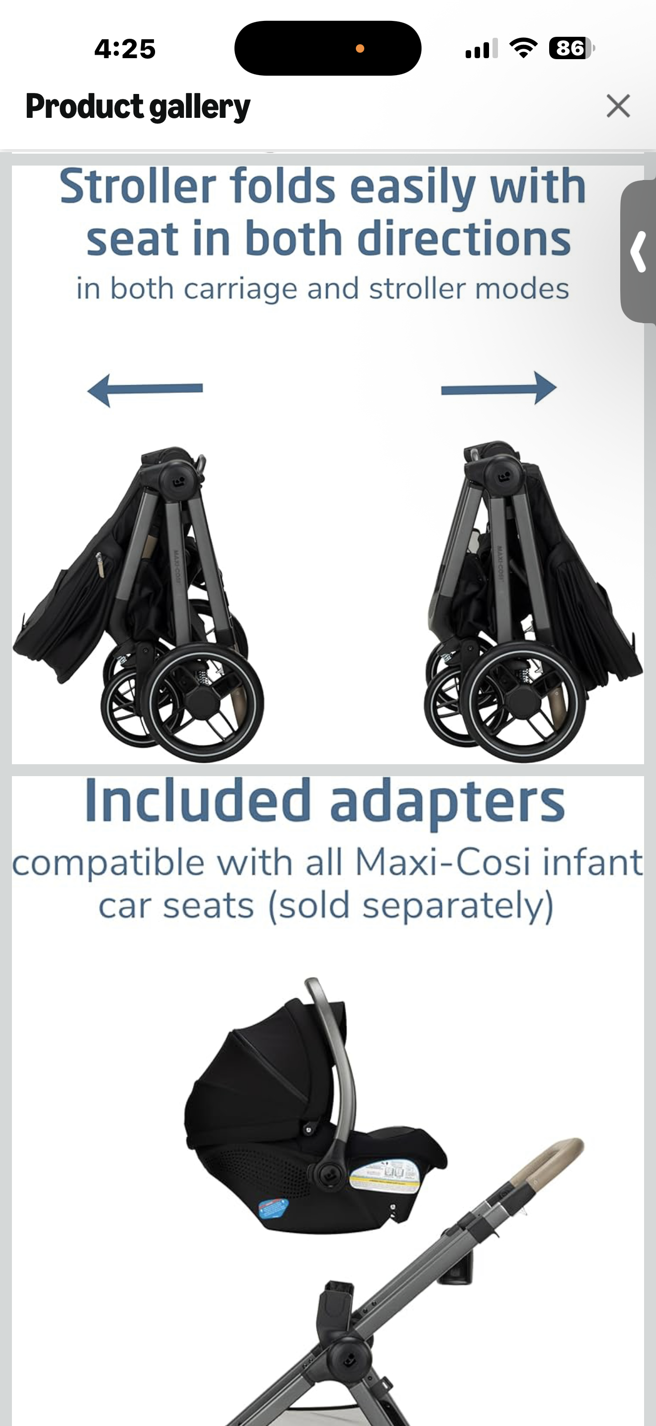 Maxi-Cosi Oxford Modular Stroller, Caspian Caviar

MAXI-COSI OXFORD MODULAR STROLLER With its tailored style, this luxury stroller adapts to the changing needs of your family, with 4 modes of use and an extra-roomy seat that fits a child up to 55 lbs. and