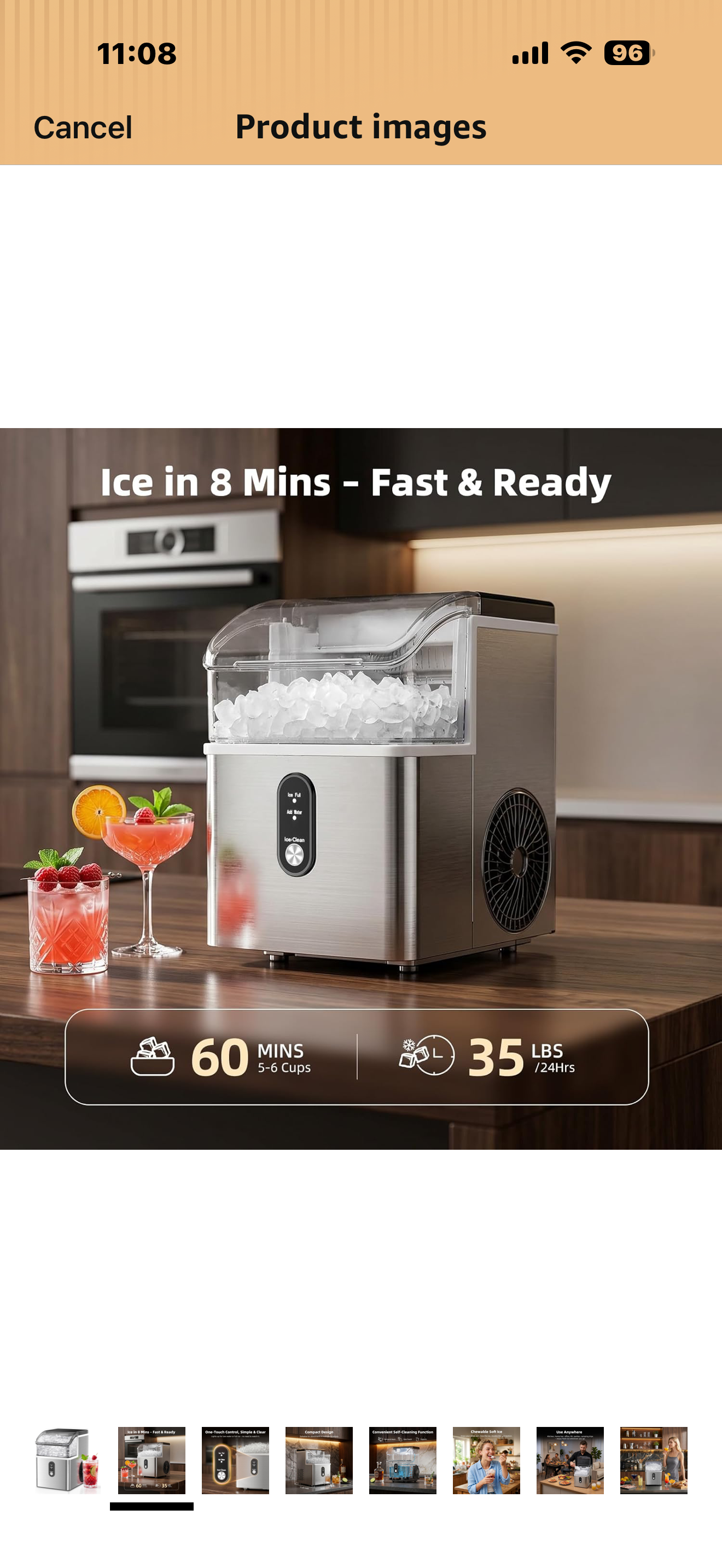 Antarctic Star Nugget Ice Maker Countertop, 35lbs/24H Ice Machine, Soft Chewable Sonic Ice, Self-Cleaning, Fast Ice Ready in 8 Minutes, Compact Design with Handle, Stainless Steel Silver

Size:
35Lbs/24H
Number of Items:
1
Color: Stainless Steel Silver

B