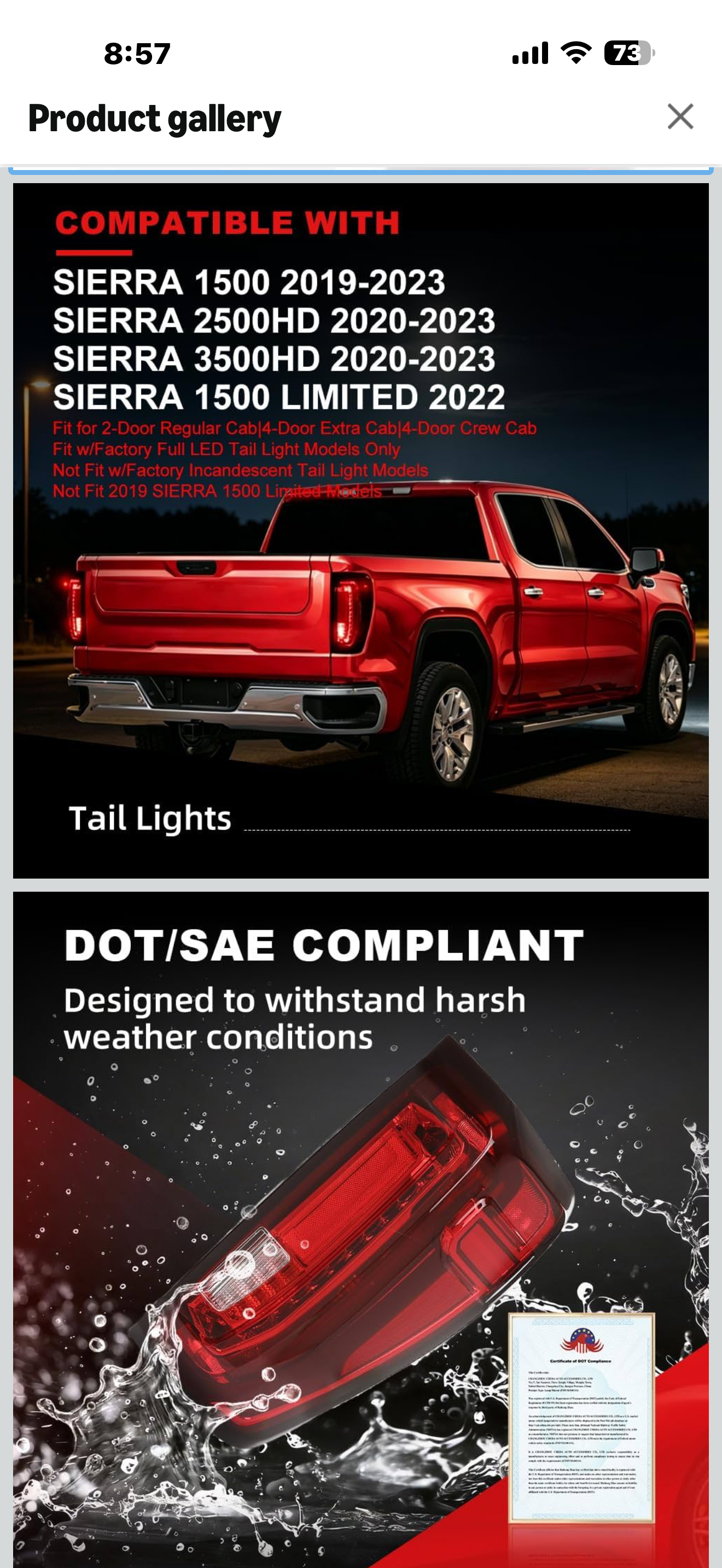 MOUTUX LED Rear Tail Lights Lamps Assembly Compatible with GMC Sierra 1500 2019-2023/Fit GMC Sierra 2500HD/3500HD 2020-2023 Pair Left & Right side 84831183, GM2800310, GM2801310 Red Lens

Brand MOTUX
Color red
Specific Uses For Product Rear Lights
Light S