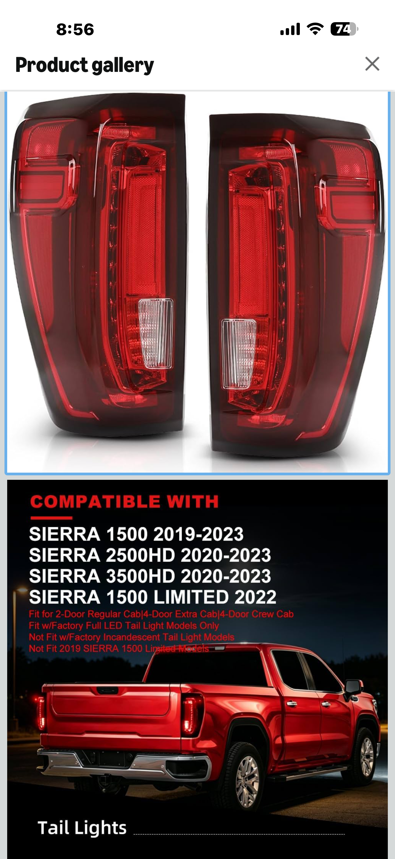 MOUTUX LED Rear Tail Lights Lamps Assembly Compatible with GMC Sierra 1500 2019-2023/Fit GMC Sierra 2500HD/3500HD 2020-2023 Pair Left & Right side 84831183, GM2800310, GM2801310 Red Lens

Brand MOTUX
Color red
Specific Uses For Product Rear Lights
Light S