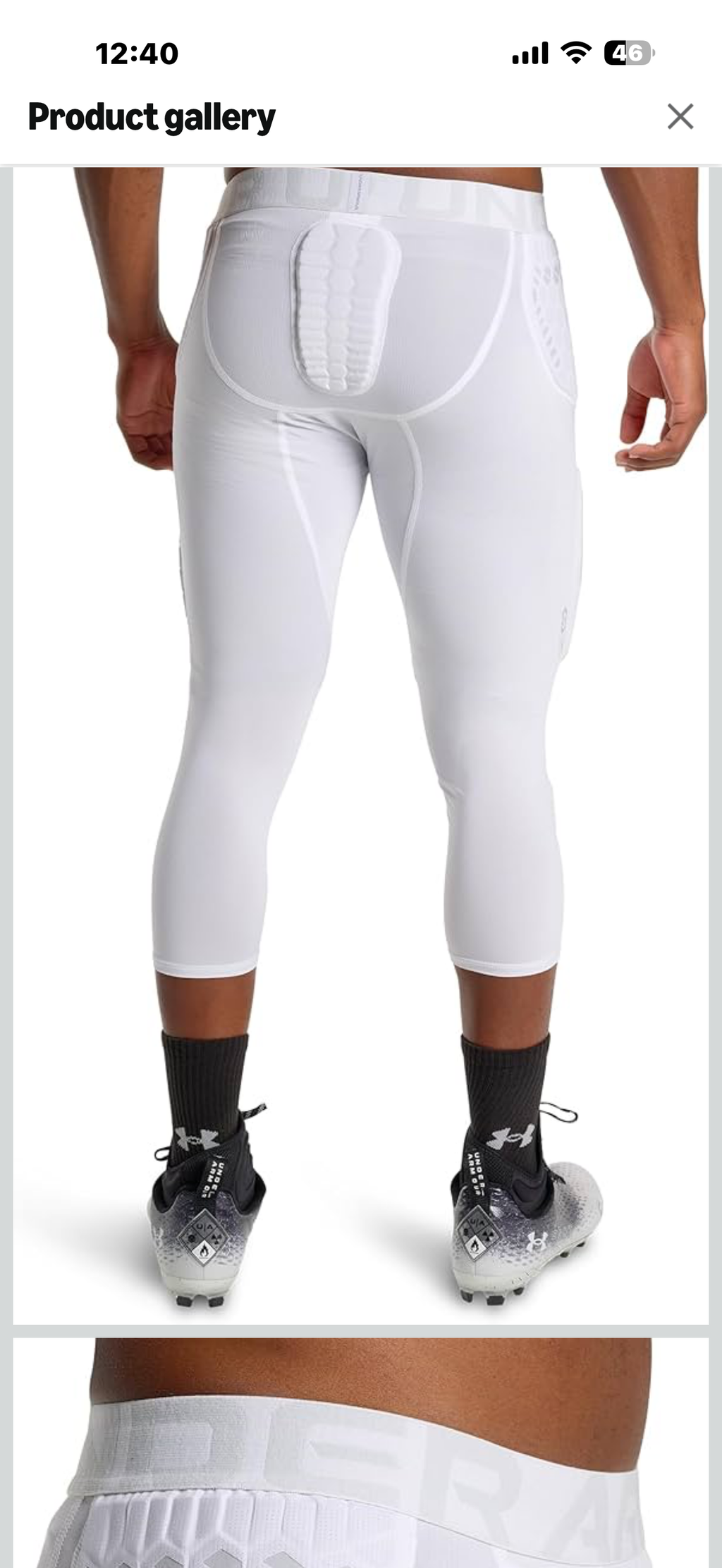 Under Armour Gameday Pro 7-Pad Adult Football Compression Tights with Integrated Pads

Color: New White

Size: X-Large

Redesigned low-profile HEX padding at hips, thighs, knees and tailbone
HeatGear fabric provides extreme comfort & compression without r