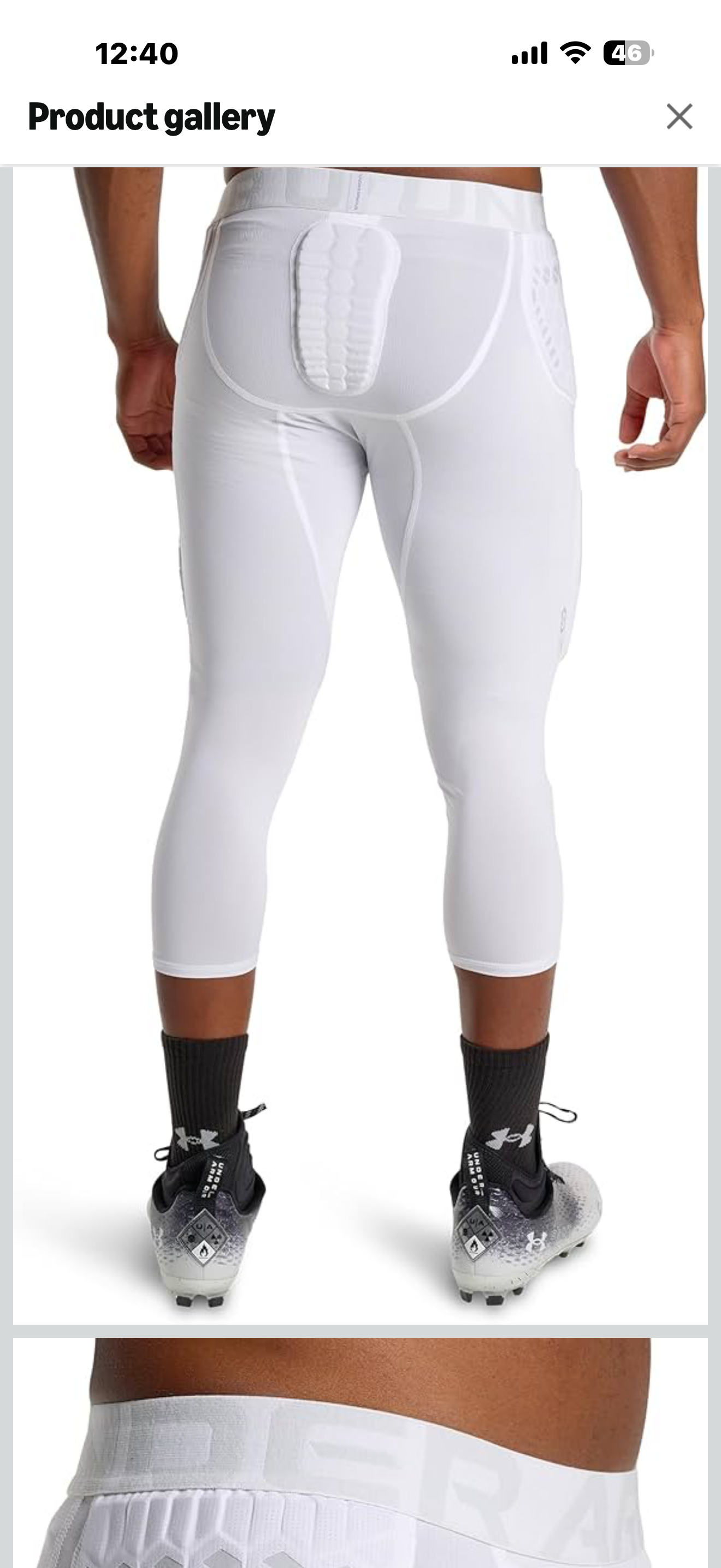 Under Armour Gameday Pro 7-Pad Adult Football Compression Tights with Integrated Pads

Color: New White

Size: X-Large

Redesigned low-profile HEX padding at hips, thighs, knees and tailbone
HeatGear fabric provides extreme comfort & compression without r