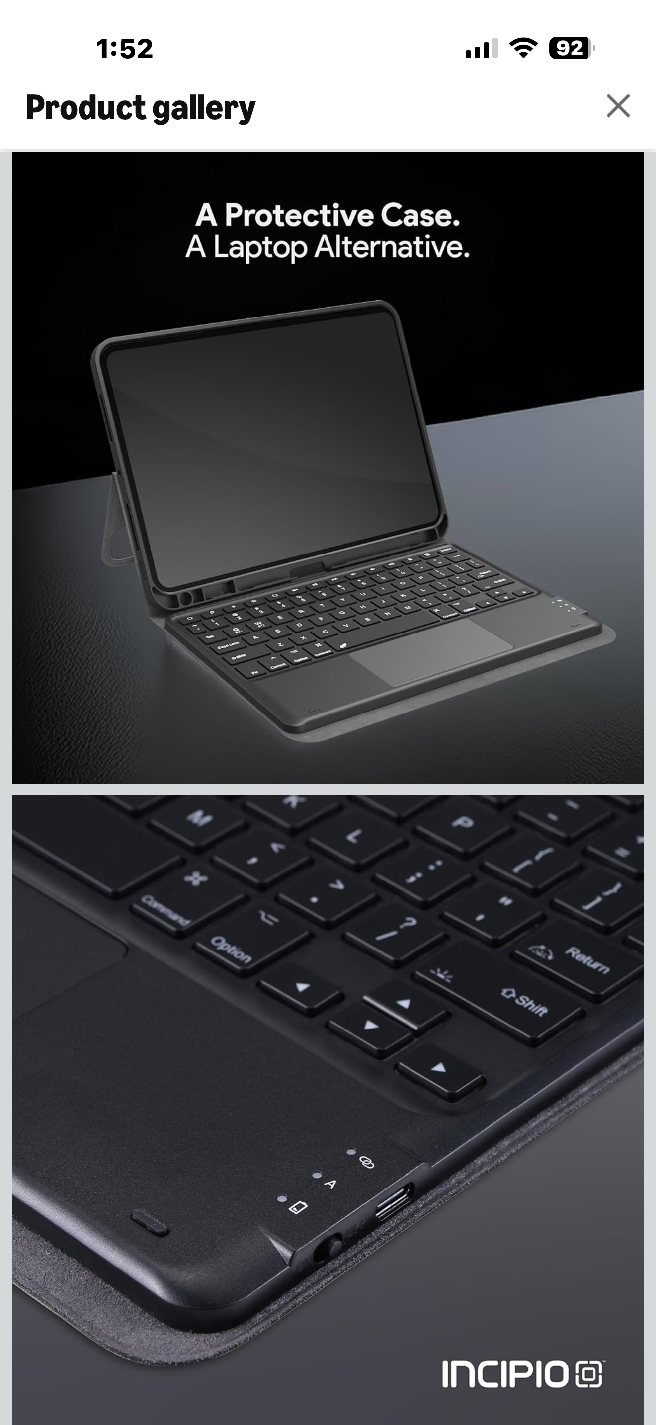 Incipio - Keyboard Folio for iPad Pro 12.9, Slim Protective Case with Magnetic Closure, 4ft Drop Protection & Sleek Durable Case (Silver Gray)

Compatibility: Specifically designed for the iPad Pro 12.9" (M4), ensuring a perfect fit, full functionality, a