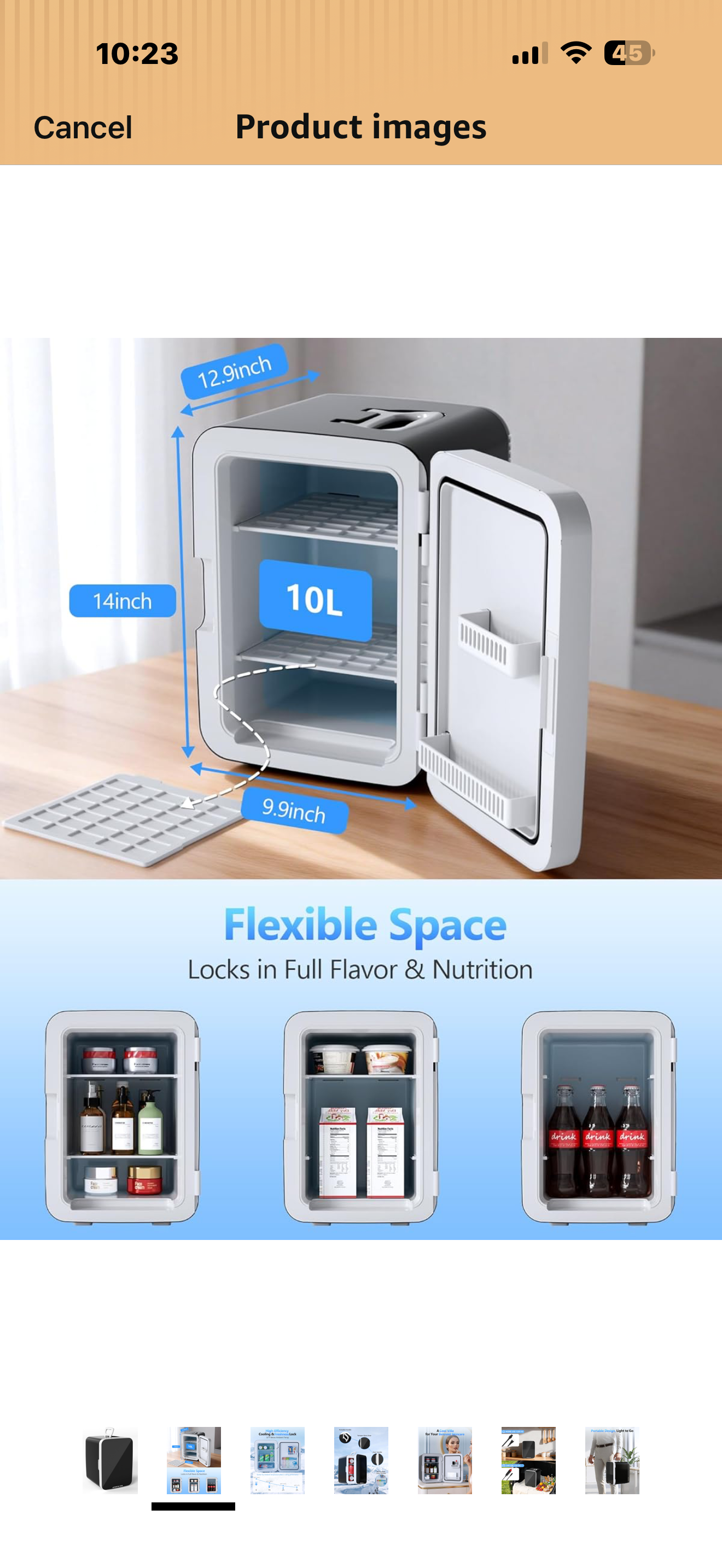 Antarctic Star 10L Compact Mini Fridge, Portable Small Refrigerator with AC/DC Dual Power, Thermoelectric Cooler for Beverage, Skincare, Food, Bedroom, Office, Dorm & Car, Black

Top highlights
Product Dimensions 12.9"D x 9.9"W x 14"H
Brand Antarctic Star