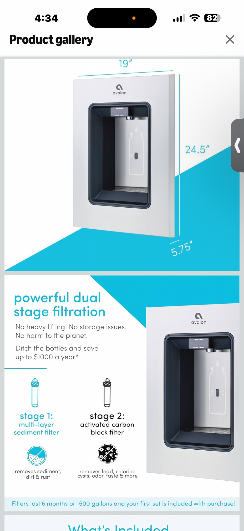 Avalon in-Wall Bottle Filling Station, Sensor Dispensing, Self Cleaning, Digital Bottle Counter Display, Dual Filtration, WiFi Enabled, High Capacity Cooling, Stainless Steel

TOUCHLESS: Hands-free dispensing to help keep the bottle filler clean. Simply p