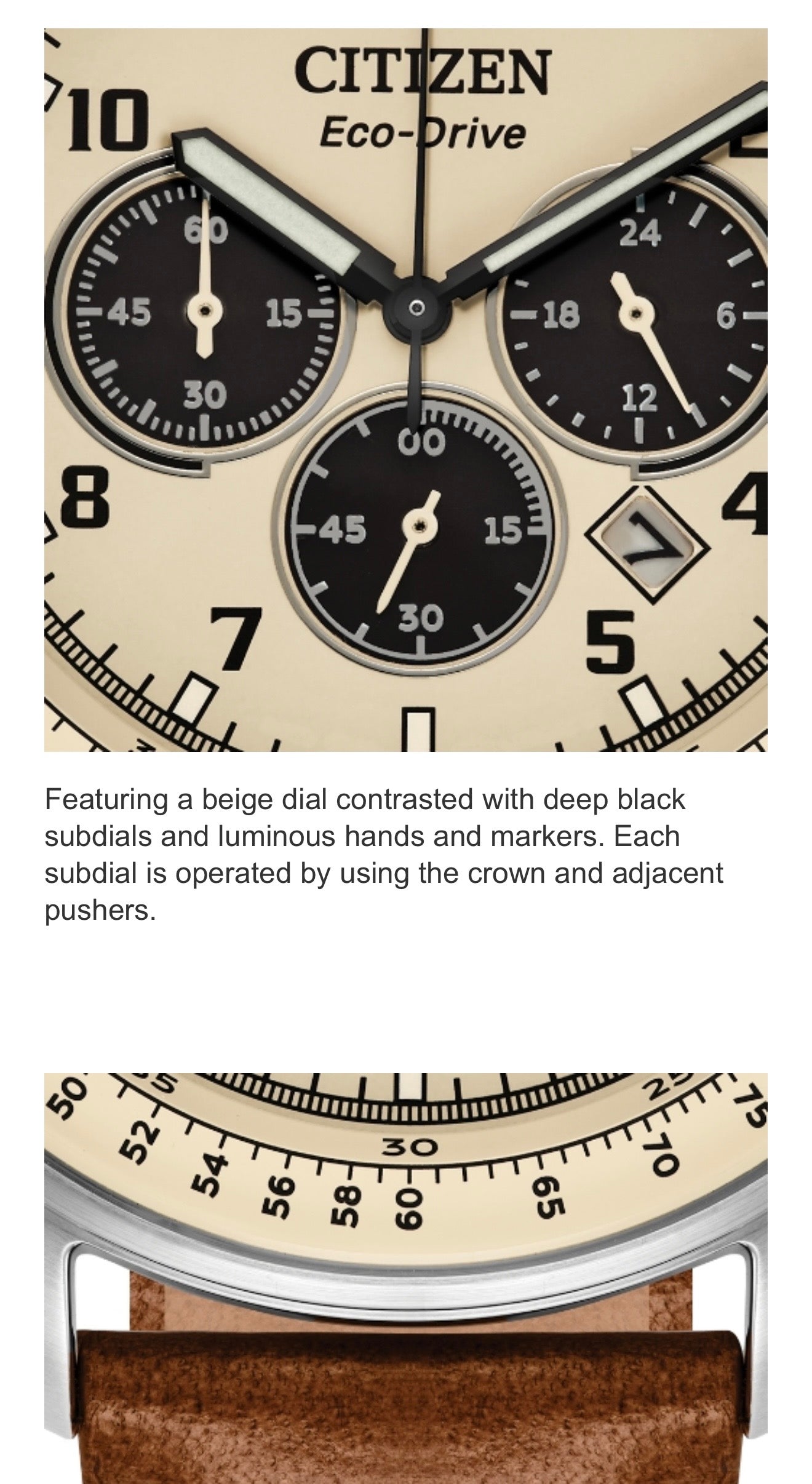 Citizen Eco Drive Weekender Chronograph Stainless Steel Quartz Men's Watch, 44mm

Brand: Citizen Eco Drive
• Collection Name: Weekender
• Model #: CA4500-08X
• Case Material: Stainless Steel
• Case Thickness: 11.8 mm
• Case Diameter: 44 mm
• Bezel: Fixed