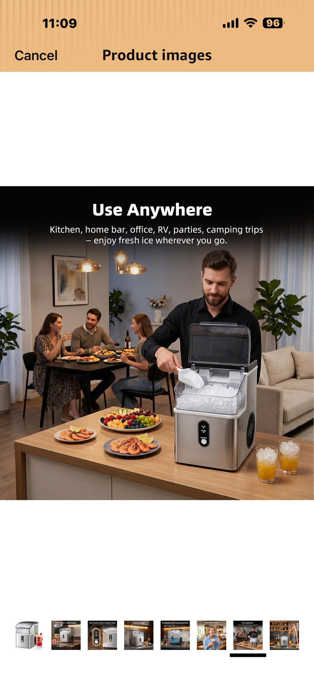 Antarctic Star Nugget Ice Maker Countertop, 35lbs/24H Ice Machine, Soft Chewable Sonic Ice, Self-Cleaning, Fast Ice Ready in 8 Minutes, Compact Design with Handle, Stainless Steel Silver

Size:
35Lbs/24H
Number of Items:
1
Color: Stainless Steel Silver

B