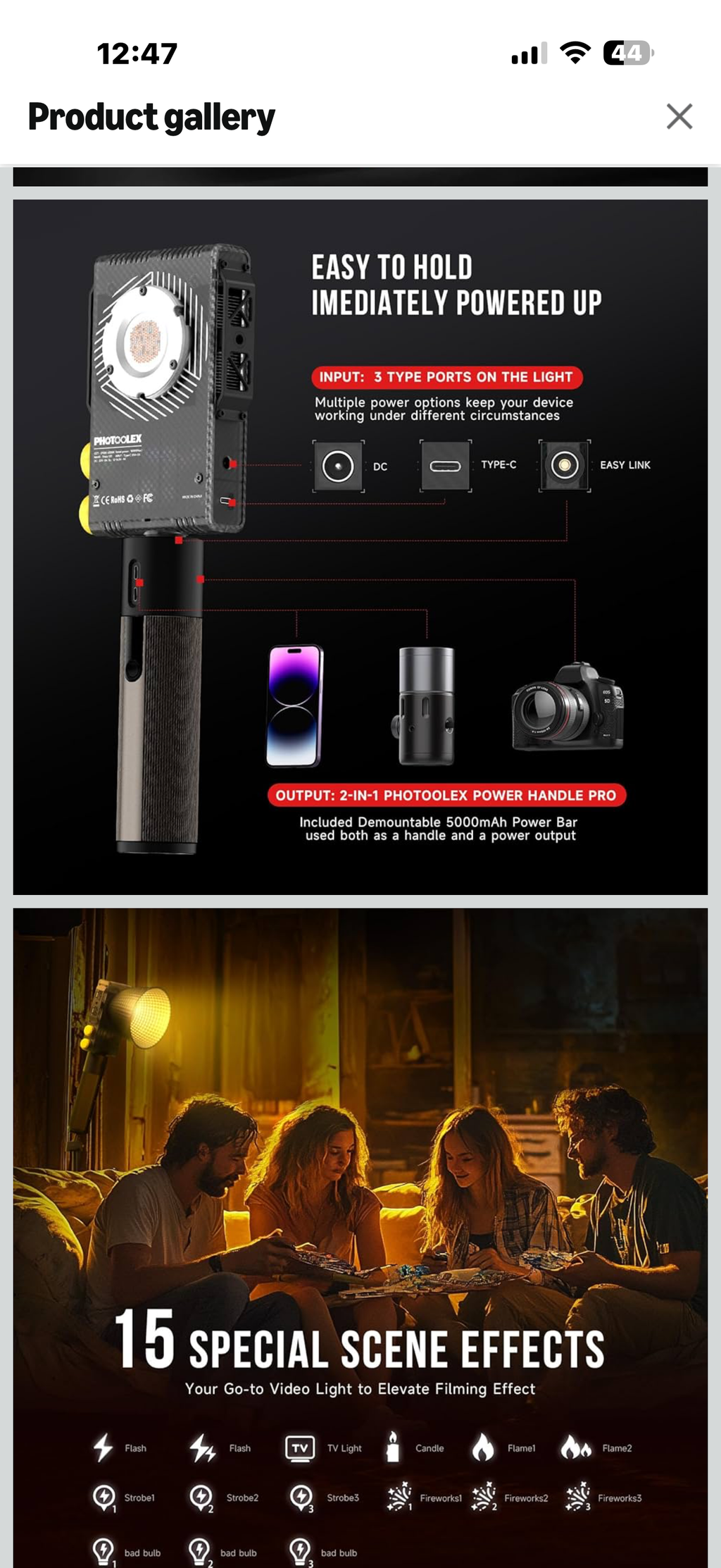 PHOTOOLEX Q100Lite 100W LED Video Light with 72Wh Power Grip, Bi-color Photography Light for Professional Photo Studio, Vlogs, Podcasting & Streaming, CRI97+/TLCI98+/2700K-6500K/27000lux/m, 15 Effects

Brand PHOTOOLEX
Battery Life 4 Hours
Connectivity Tec