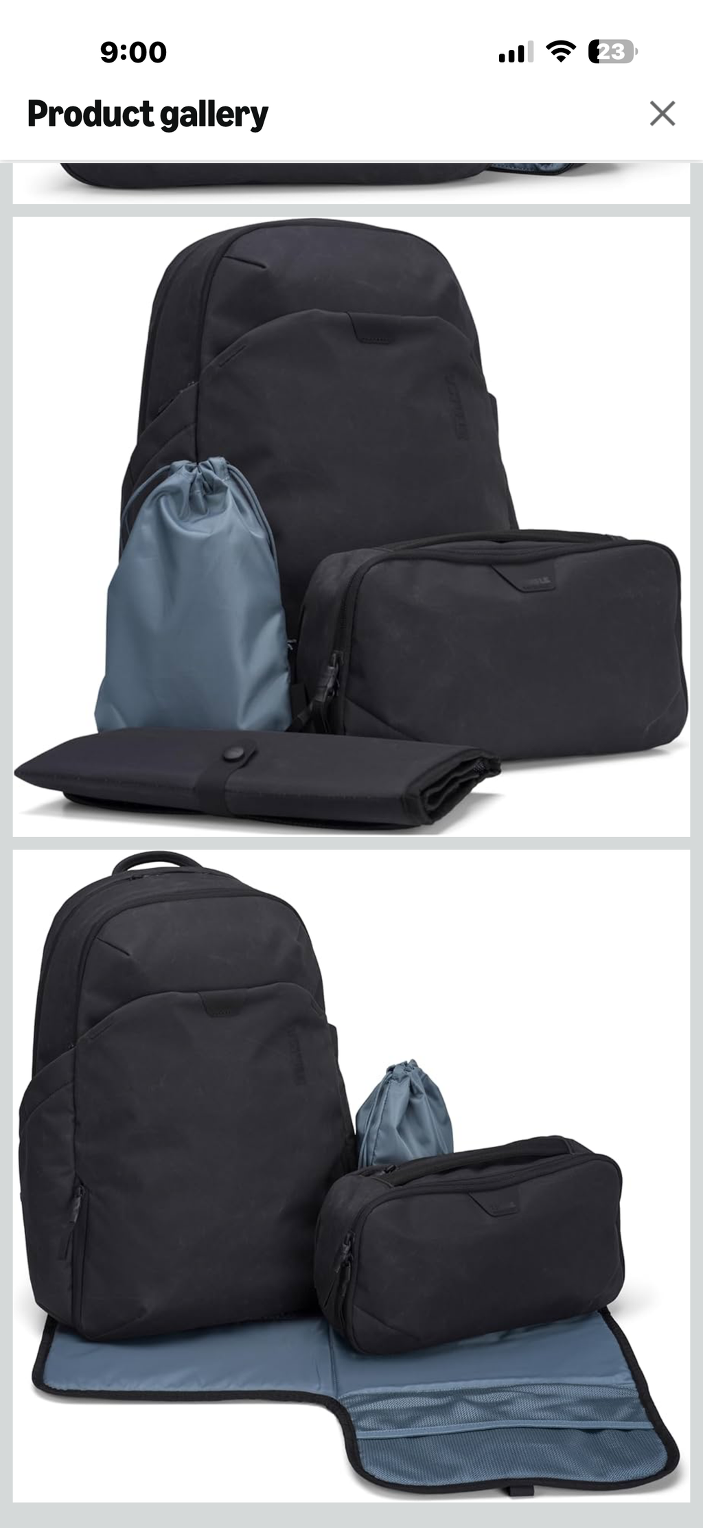 Thule Aion Changing Backpack, Diaper Bag with Changing pad, Internal Organizers, Soil Bag and Crossbody Sling, Durable Waxed Canvas

Diaper bag with padded changing mat and soil bag included
A removable sling bag keeps essentials ready for quick changes
C