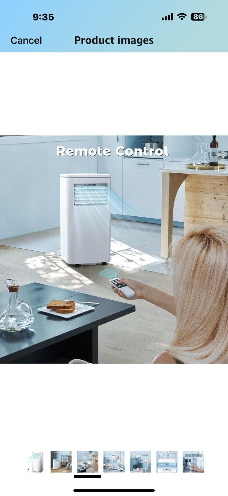 ZAFRO 10,000 BTU Portable Air Conditioner with Cool Dehumidify & Fan Modes