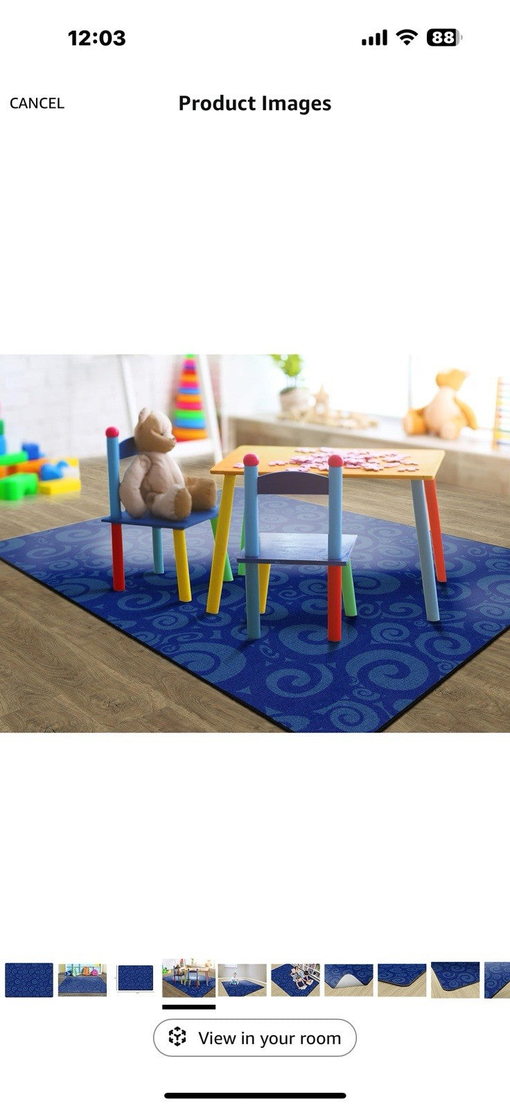 Flagship Swirl Tone on Tone Carpet for Children's Classroom and Bedroom 6-8.4
