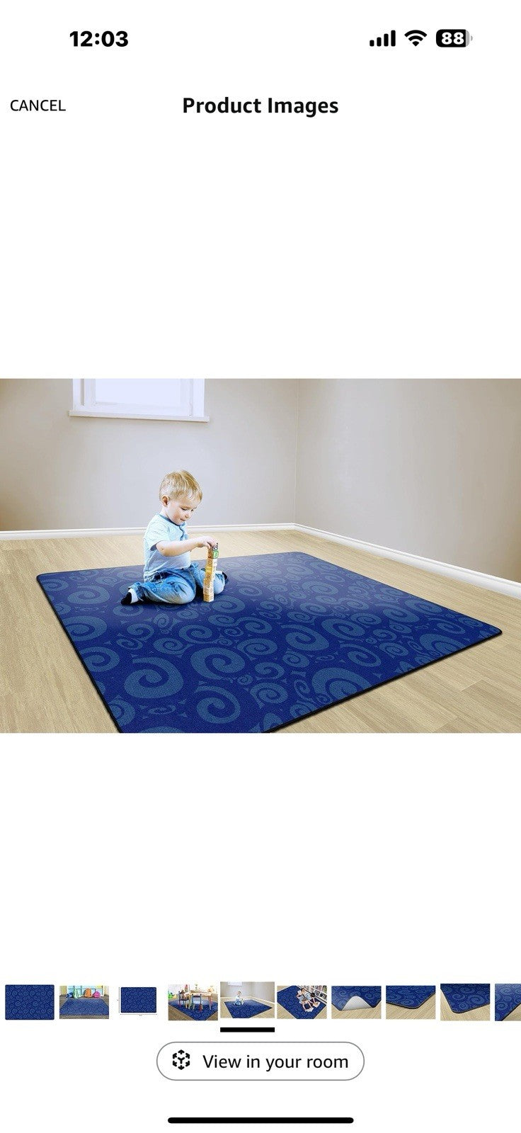 Flagship Swirl Tone on Tone Carpet for Children's Classroom and Bedroom 6-8.4