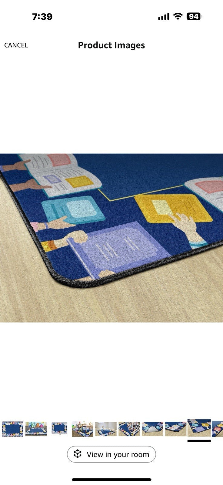 Flagship Carpets Book Border Multicolor Children's Educational Rug for 6' x 8'4"