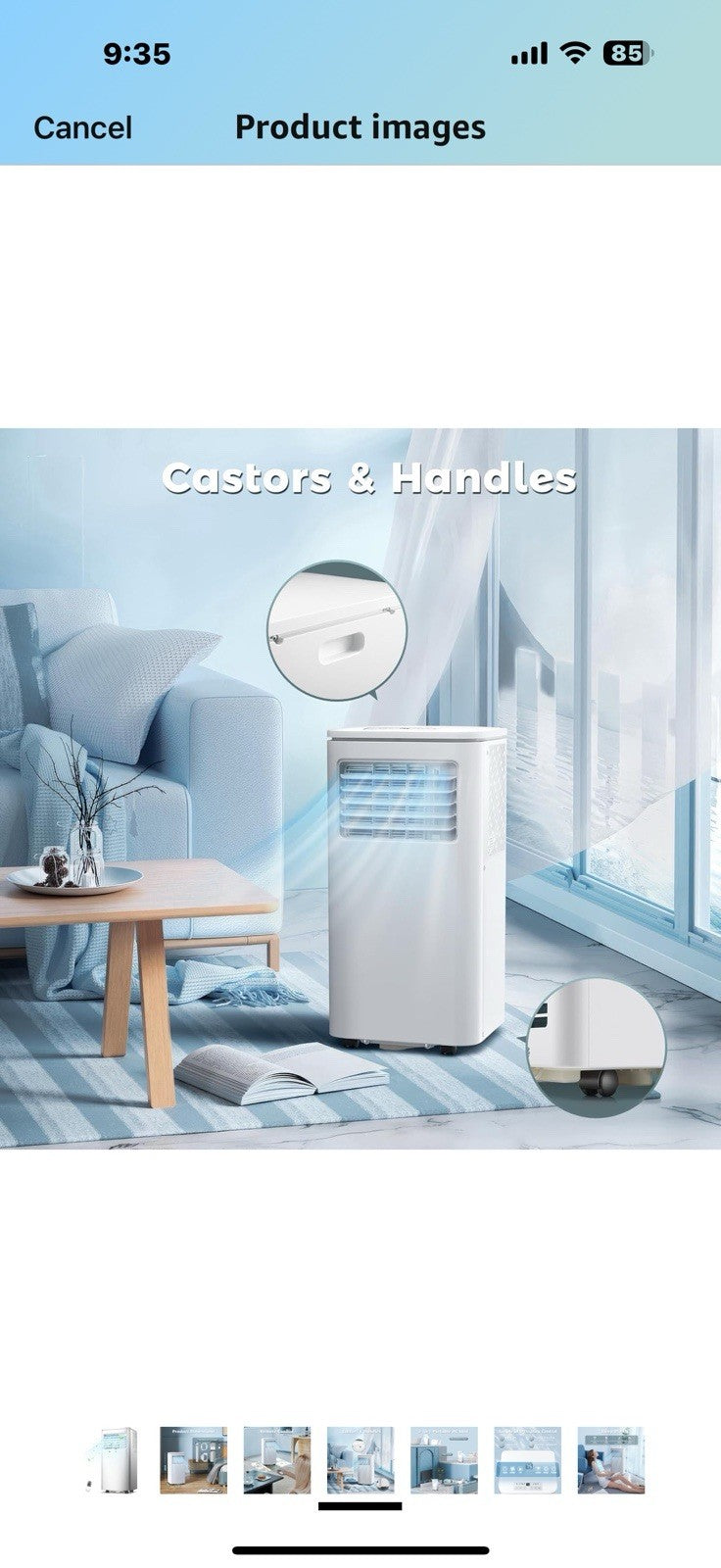 ZAFRO 10,000 BTU Portable Air Conditioner with Cool Dehumidify & Fan Modes