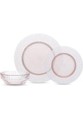 Fortessa Archie Glass 12 Piece Dinnerware Set, Service for 4, Pink