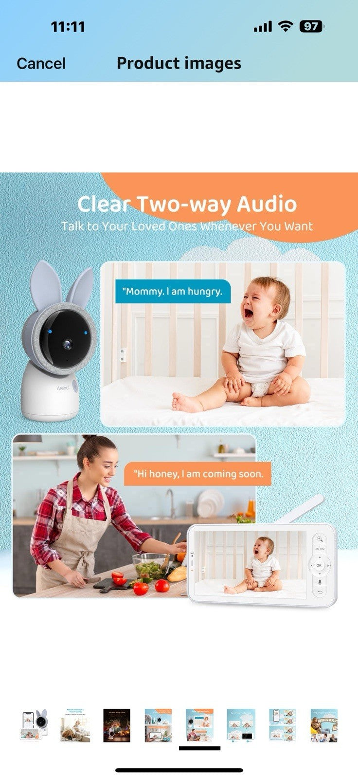 ARENTI Upgraded Video Baby Monitor,4MP 5" HD 2.4G&5G WiFi Baby Monitor