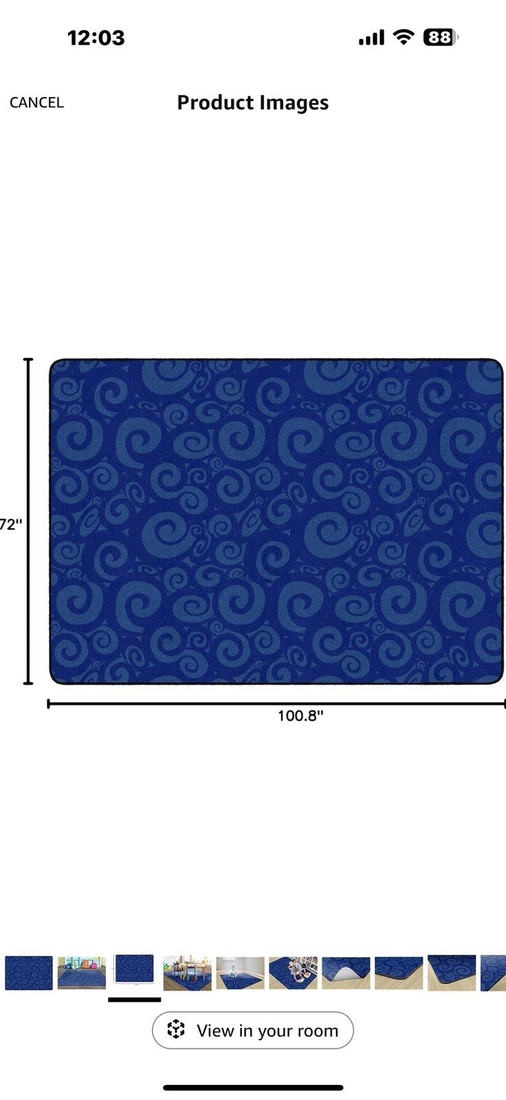 Flagship Swirl Tone on Tone Carpet for Children's Classroom and Bedroom 6-8.4