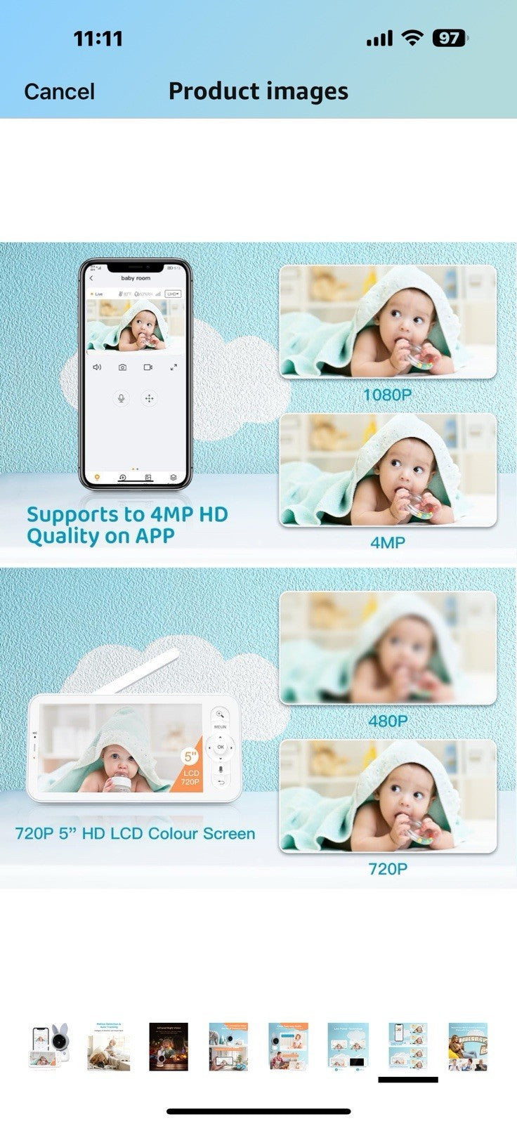 ARENTI Upgraded Video Baby Monitor,4MP 5" HD 2.4G&5G WiFi Baby Monitor