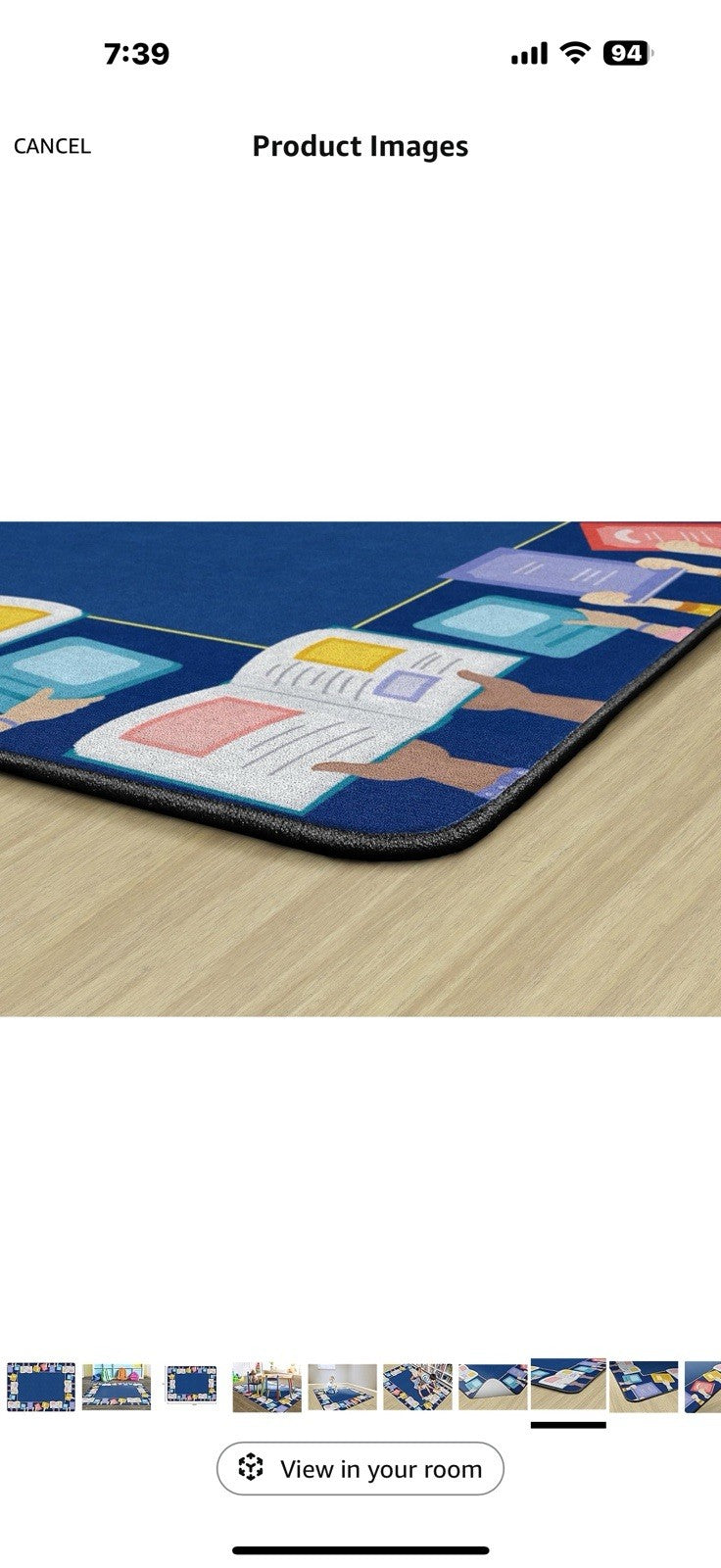 Flagship Carpets Book Border Multicolor Children's Educational Rug for 6' x 8'4"