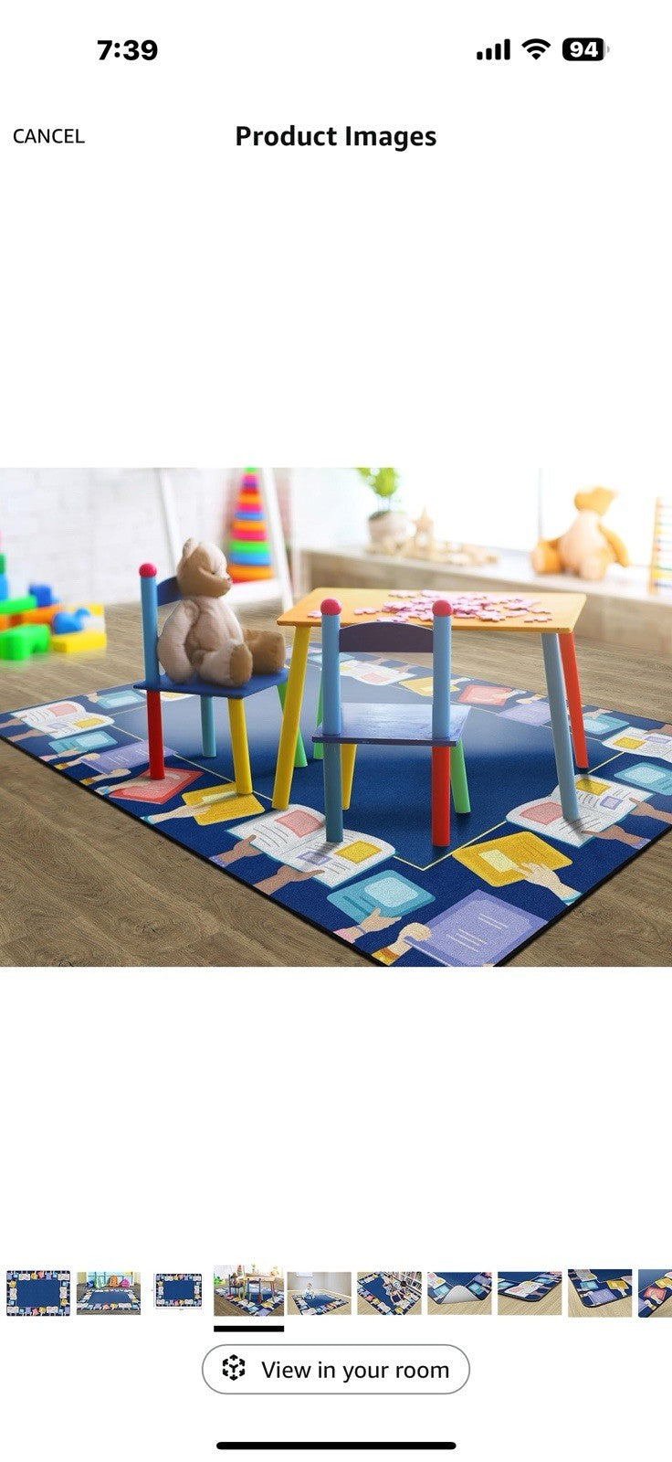 Flagship Carpets Book Border Multicolor Children's Educational Rug for 6' x 8'4"