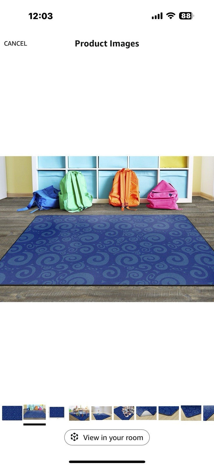 Flagship Swirl Tone on Tone Carpet for Children's Classroom and Bedroom 6-8.4