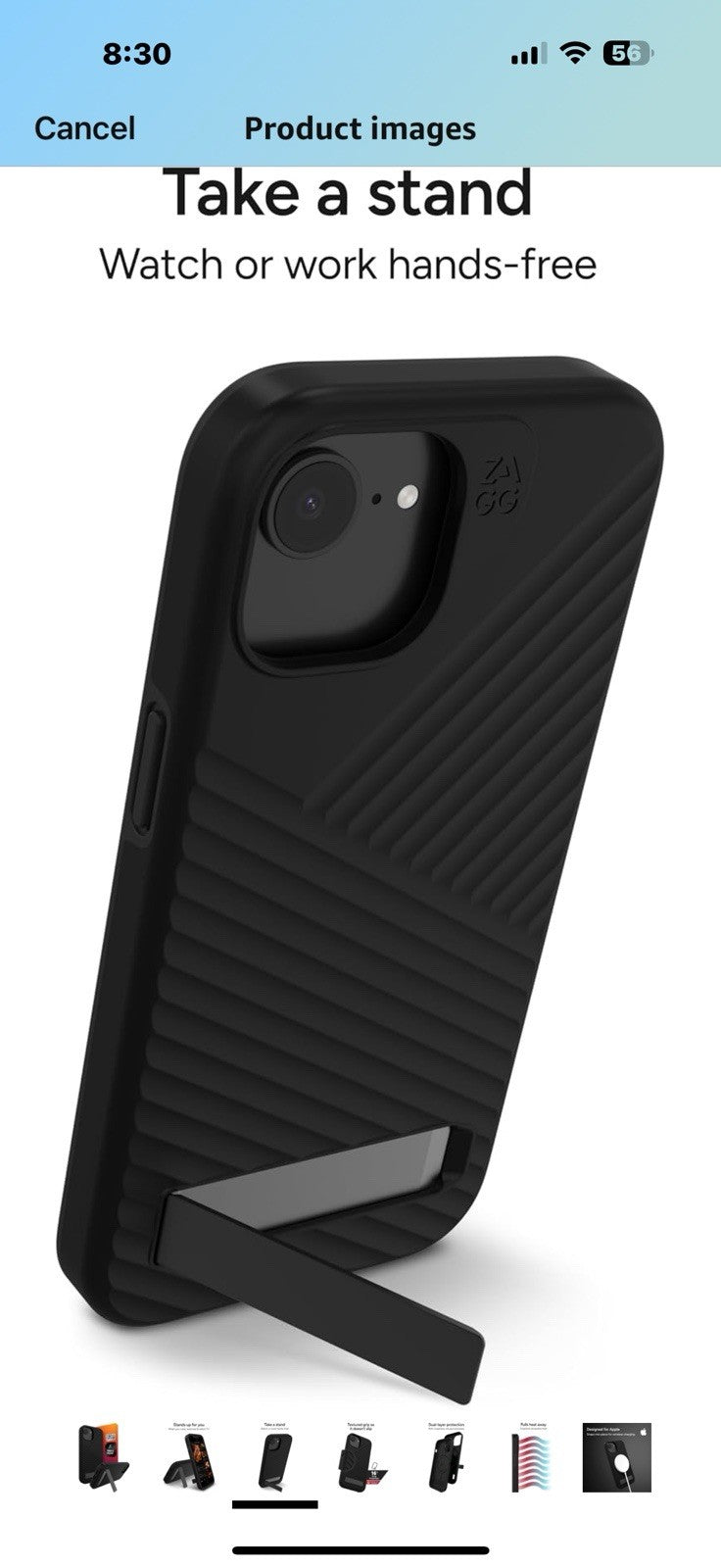 ZAGG Denali Snap Case with Kickstand for iPhone 16e/ 15/14/ 13-16ft Drop