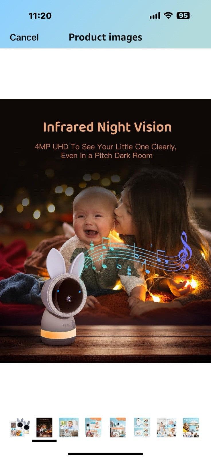 ARENTI Upgraded Smart 720P 5" HD Split-Screen Baby Monitor,4MP 2.4G&5G