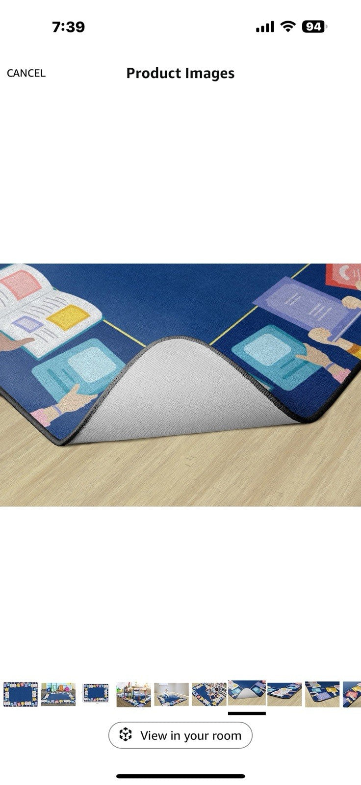 Flagship Carpets Book Border Multicolor Children's Educational Rug for 6' x 8'4"